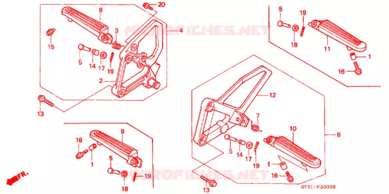 REPOSE PIED Honda MOTO 80 NSR 1995  NSR80S