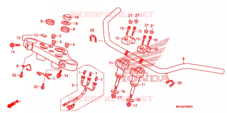 GUIDON - TE DE FOURCHE Honda MOTO 750 SHADOW 2010  VT750CSA