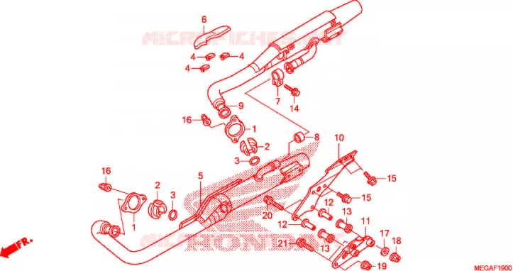 SILENCIEUX D'ECHAPPEMENT Honda MOTO 750 SHADOW 2010  VT750CSA