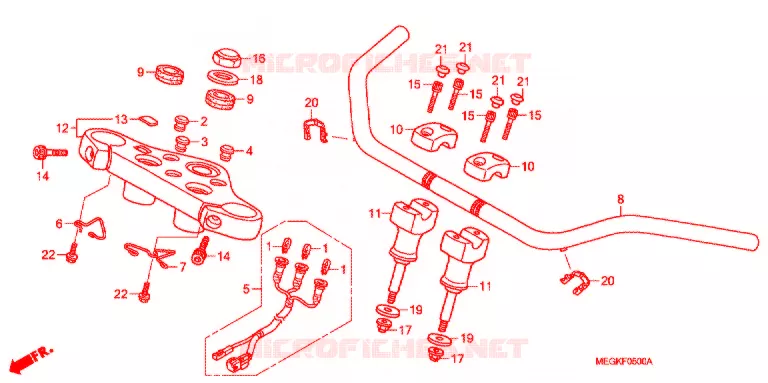 GUIDON - TE DE FOURCHE Honda MOTO 750 SHADOW 2011  VT750CSA