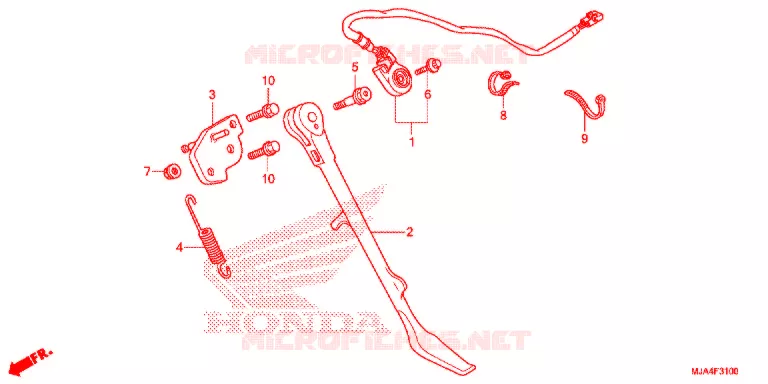 BEQUILLE LATERALE (VT750C/CA/CS/C2/C2F/C2B) Honda MOTO 750 SHADOW 2012  VT750CSC