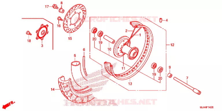 ROUE AVANT (VT750C/CA/CS/C2/C2F/C2B) Honda MOTO 750 SHADOW 2012  VT750CSC