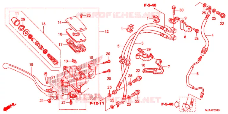 MAITRE CYLINDRE DE FREIN AVANT (VT750CS) Honda MOTO 750 SHADOW 2013  VT750CSD