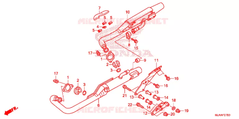 SILENCIEUX D'ECHAPPEMENT (VT750C/CA/C2/C2B/C2F/CS/C2S) Honda MOTO 750 SHADOW 2013  VT750CSD
