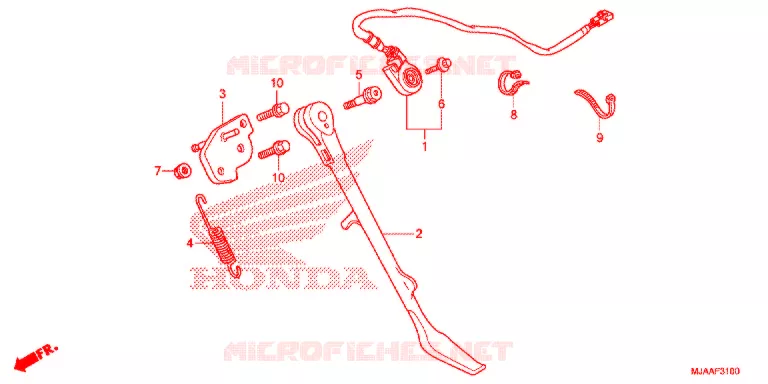 BEQUILLE LATERALE (VT750C/CA/C2/C2B/C2F/CS/C2S) Honda MOTO 750 SHADOW 2013  VT750CSD