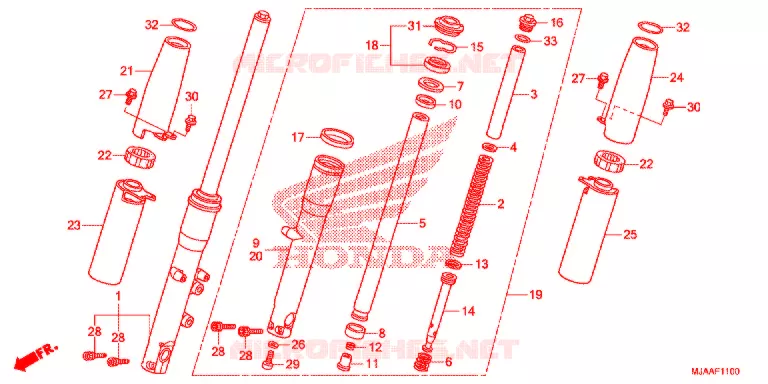 FOURCHE (VT750C/CA/C2B/CS) Honda MOTO 750 SHADOW 2013  VT750CSD