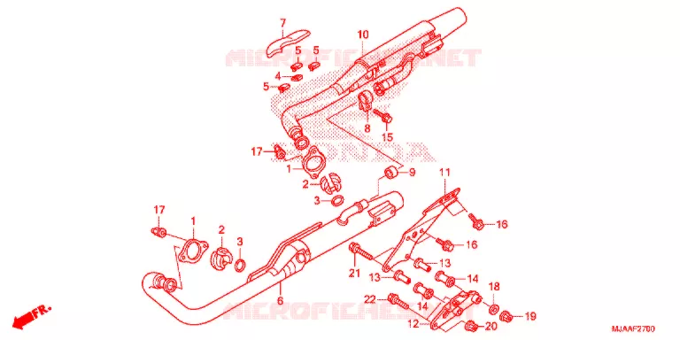 SILENCIEUX D'ECHAPPEMENT (VT750C/CA/C2/C2B/C2F/CS/C2S) Honda MOTO 750 SHADOW 2013  VT750CSD