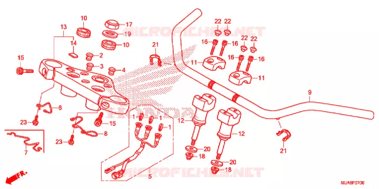 GUIDON (VT750C/CA/CS) Honda MOTO 750 SHADOW 2014  VT750CSE_A