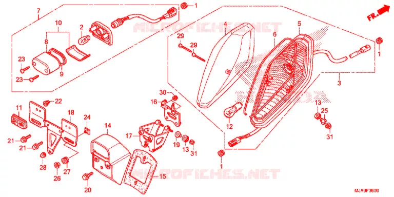 FEU ARRIERE (VT750C/CS) Honda MOTO 750 SHADOW 2015  VT750CSF