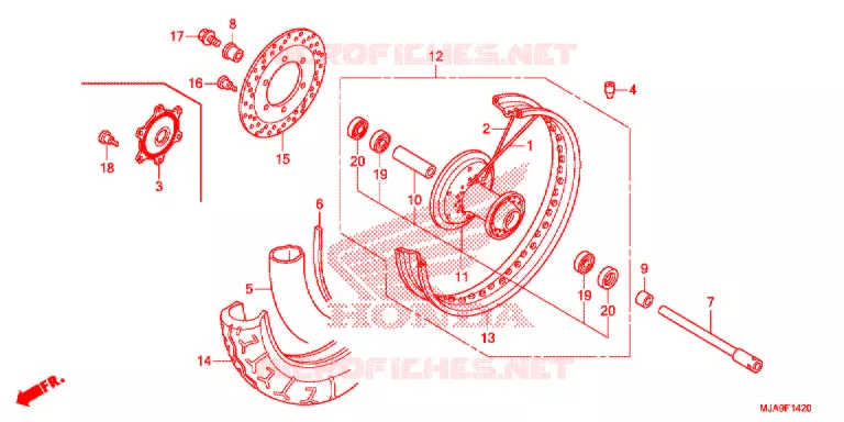 ROUE AVANT Honda MOTO 750 SHADOW 2016  VT750CSG