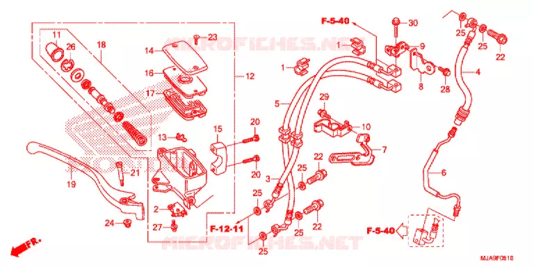 MAITRE CYLINDRE DE FREIN AVANT (VT750CS) Honda MOTO 750 SHADOW 2016  VT750CSG