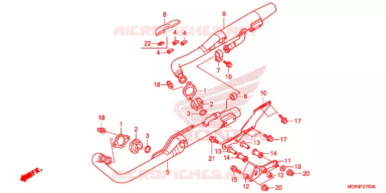 SILENCIEUX D'ECHAPPEMENT Honda MOTO 750 SHADOW 2010  VT750RSA_A