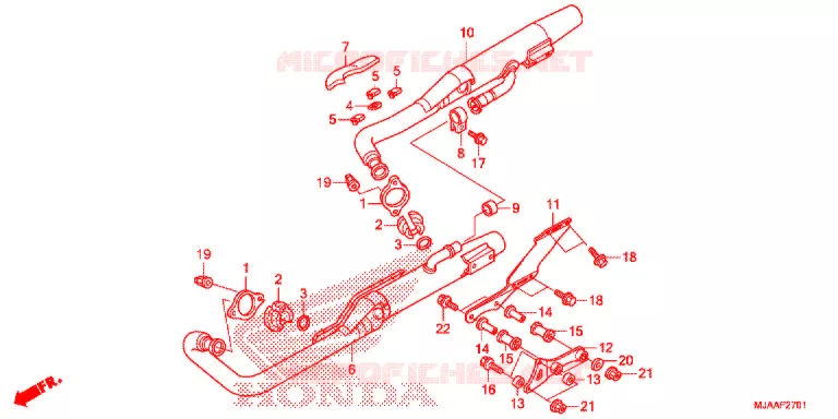 SILENCIEUX D'ECHAPPEMENT (VT750S) Honda MOTO 750 SHADOW 2013  VT750RSD