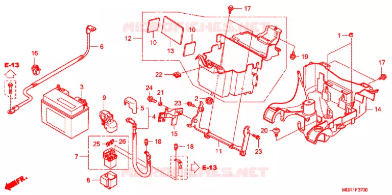 BATTERIE Honda MOTO 750 VT 2013  VT750SB