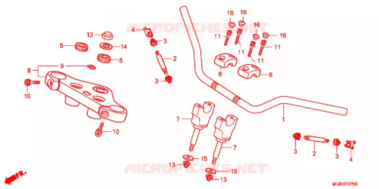 GUIDON - TE DE FOURCHE Honda MOTO 750 VT 2013  VT750SB