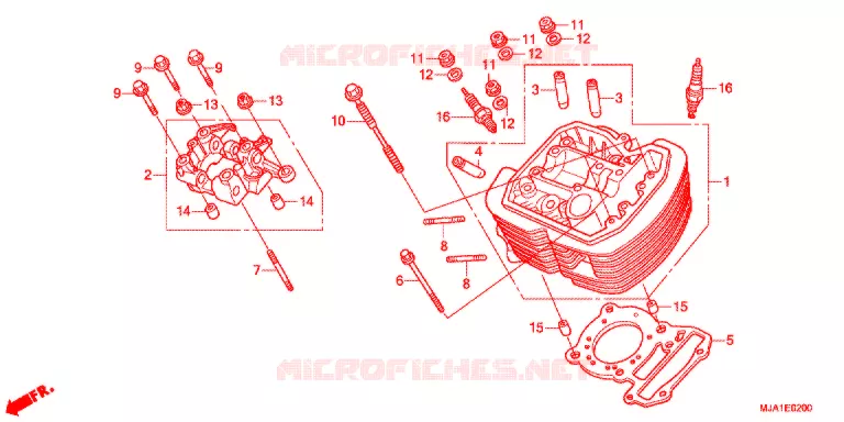 CULASSE DE CYLINDRE AVANT Honda MOTO 750 VT 2012  VT750SC