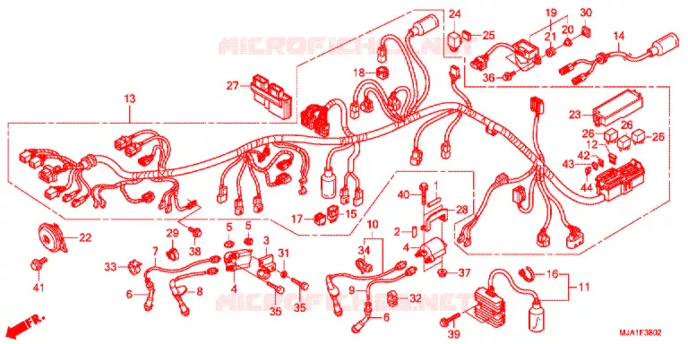 FAISCEAU DES FILS (VT750S) Honda MOTO 750 VT 2013  VT750SC