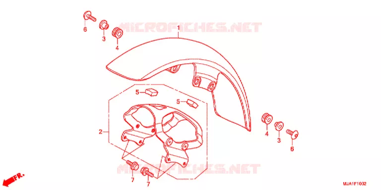 GARDE BOUE AVANT (VT750S) Honda MOTO 750 VT 2014  VT750SC