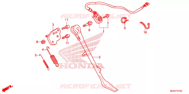 BEQUILLE LATERALE (VT750CS/C2B/C2S/C) Honda MOTO 750 SHADOW 2016  VT750CSG