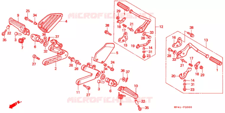 REPOSE PIED Honda MOTO 400 CBR 1992  CBR400RRN
