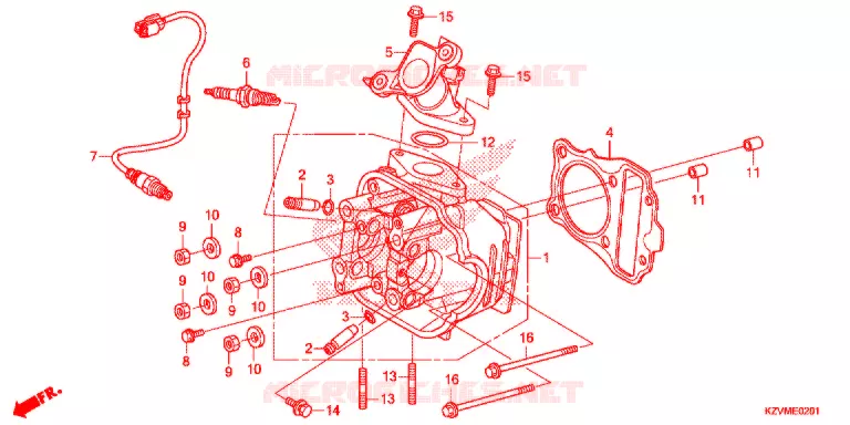 CULASSE (NBC110KDF/MDF/MCD) Honda MOTO 110 EX5 2017  NBC110MCDH