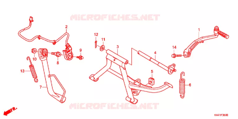 BEQUILLE CENTRALE - PEDALE DE FREIN Honda SCOOTER 110 DIO 2017  NSC110CBFH