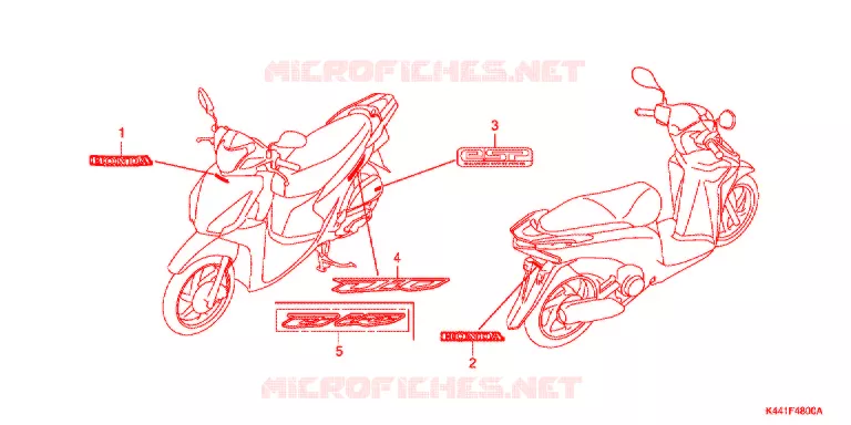 AUTOCOLLANTS Honda SCOOTER 110 DIO 2018  NSC110CBFH