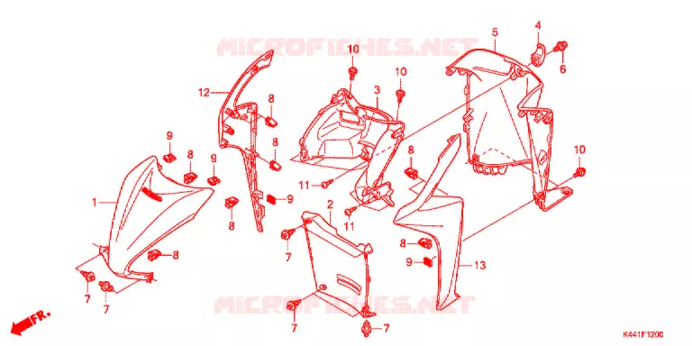 CARENAGE AVANT - PROTEGE JAMBES Honda SCOOTER 110 DIO 2017  NSC110CBFH