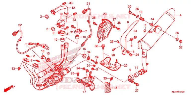 SILENCIEUX D'ECHAPPEMENT Honda MOTO 1200 CROSSTOURER 2018  VFR1200XH