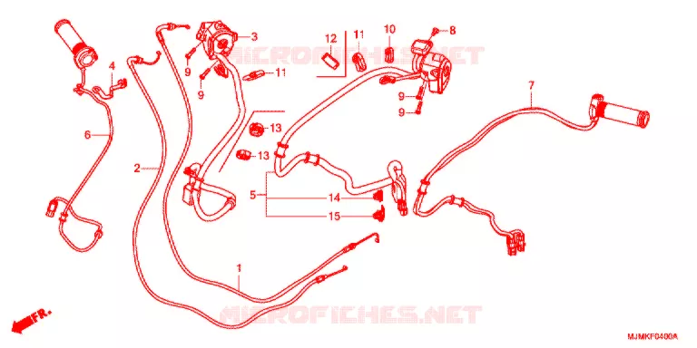 COMMODO - LEVIER - CABLE Honda MOTO 800 CROSSRUNNER 2018  VFR800XH_J