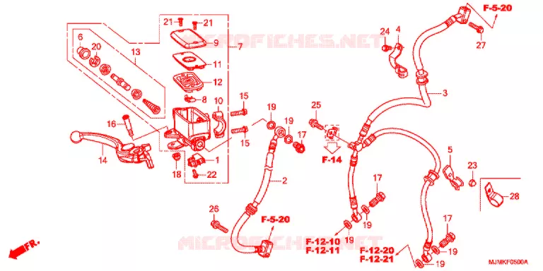 MAITRE CYLINDRE DE FREIN AVANT Honda MOTO 800 CROSSRUNNER 2017  VFR800XH_J