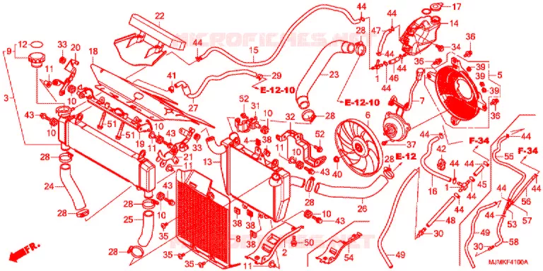 RADIATEUR Honda MOTO 800 CROSSRUNNER 2017  VFR800XH_J