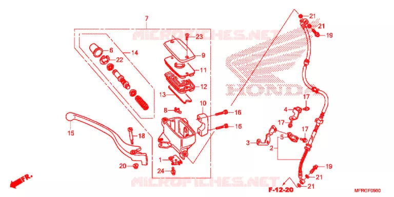 MAITRE CYLINDRE DE FREIN AVANT (VT1300CR/CX) Honda MOTO 1300 VT 2017  VT1300CXH_A