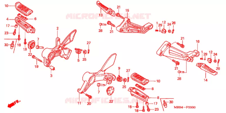 REPOSE PIED Honda MOTO 1000 VTR 2002  VTR1000F2