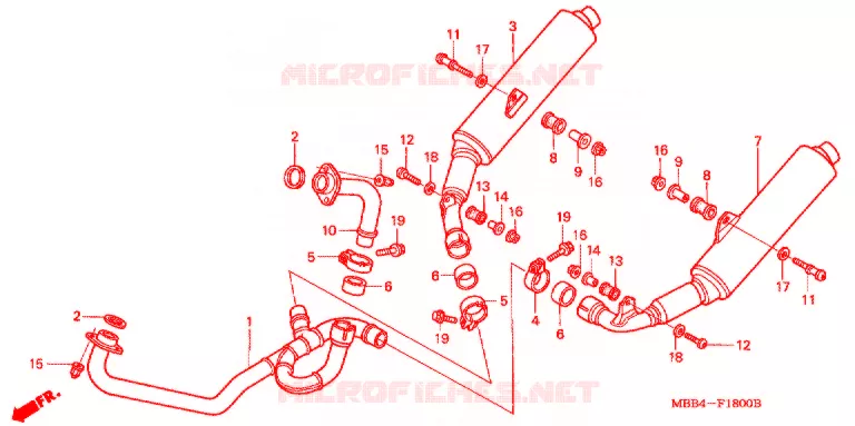 SILENCIEUX D'ECHAPPEMENT Honda MOTO 1000 VTR 2002  VTR1000F2