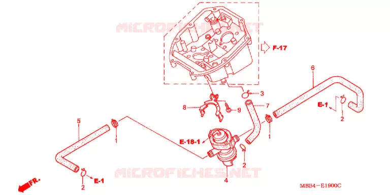 COMMANDE INJECTION D'AIR SOUPAPE Honda MOTO 1000 VTR 2004  VTR1000F4_A