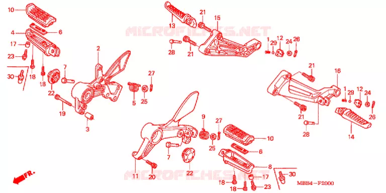 REPOSE PIED Honda MOTO 1000 VTR 2005  VTR1000F5_A