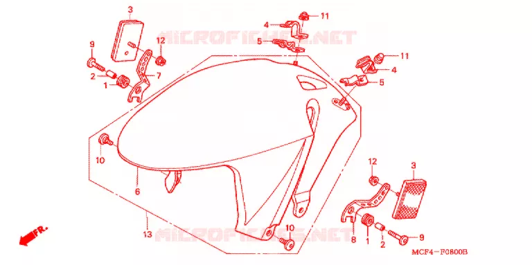 GARDE BOUE AVANT Honda MOTO 1000 SP 2005  VTR1000SP5