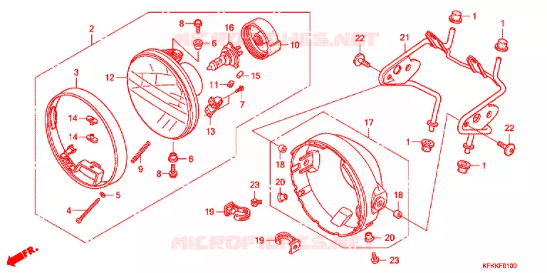 PHARE (VTR250/L) Honda MOTO 250 VTR 2009  VTR2509