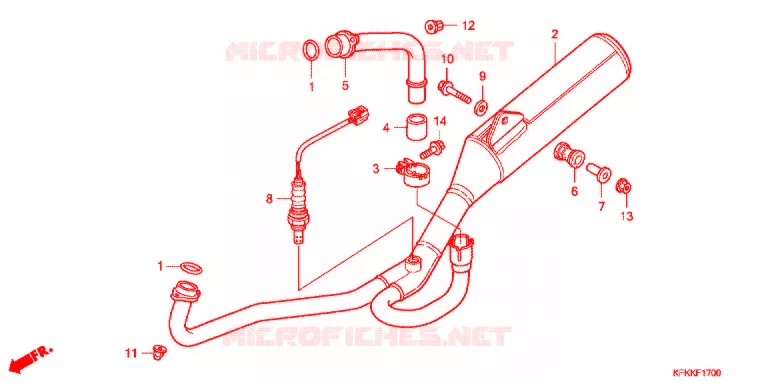 SILENCIEUX D'ECHAPPEMENT Honda MOTO 250 VTR 2011  VTR250B