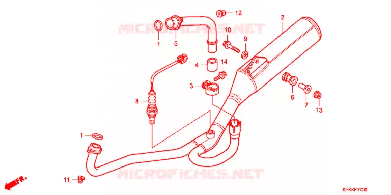 SILENCIEUX D'ECHAPPEMENT Honda MOTO 250 VTR 2013  VTR250D