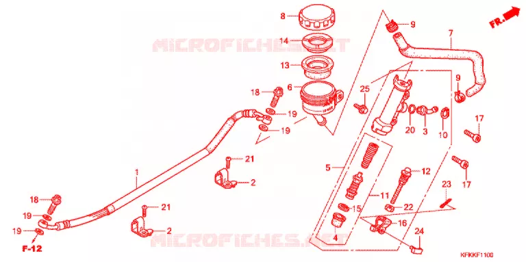 MAITRE CYLINDRE DE FREIN ARRIERE Honda MOTO 250 VTR 2015  VTR250F