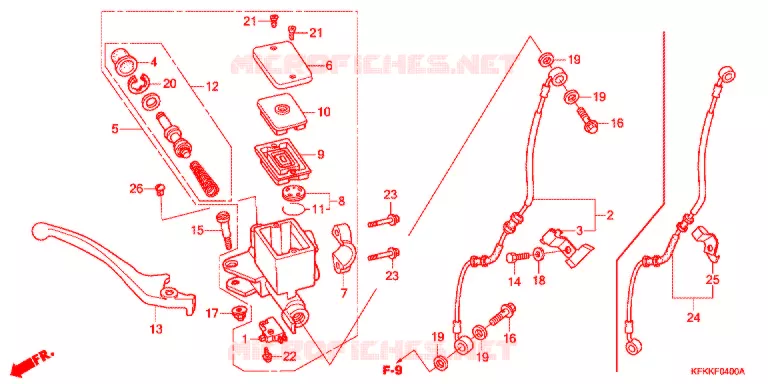 MAITRE CYLINDRE DE FREIN AVANT Honda MOTO 250 VTR 2015  VTR250F