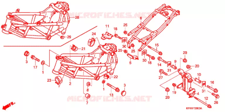 CADRE Honda MOTO 250 VTR 2014  VTR250FD