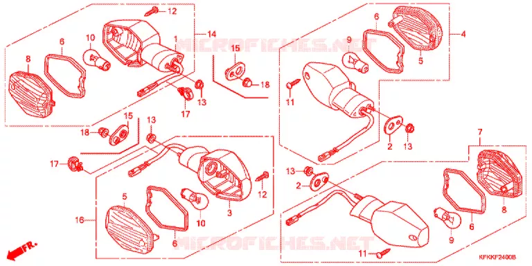 CLIGNOTANT Honda MOTO 250 VTR 2013  VTR250FD