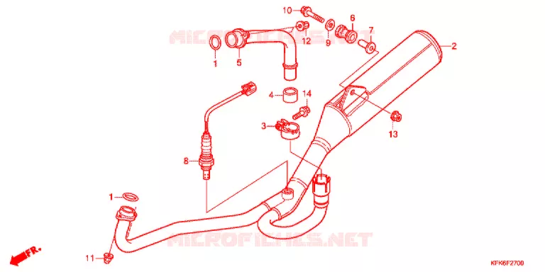 SILENCIEUX D'ECHAPPEMENT Honda MOTO 250 VTR 2017  VTR250FH