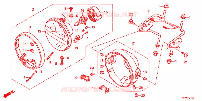 PHARE (VTR250/L) Honda MOTO 250 VTR 2017  VTR250H