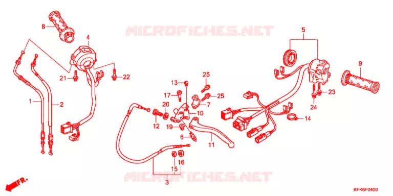 LEVIER DE GUIDON - CABLE - COMMODO Honda MOTO 250 VTR 2017  VTR250H