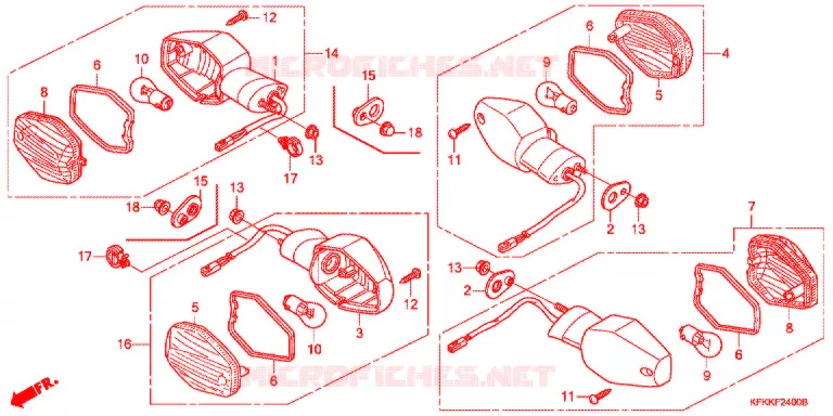 CLIGNOTANT Honda MOTO 250 VTR 2015  VTR250LF