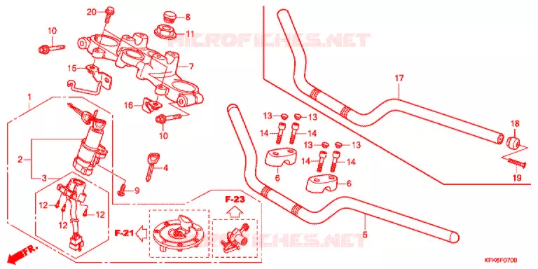 GUIDON - TE DE FOURCHE Honda MOTO 250 VTR 2017  VTR250LH